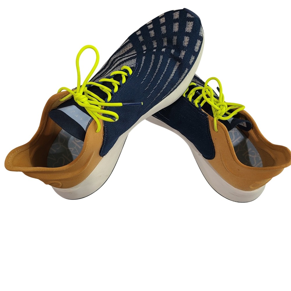Saysh One Womens 8.5 Running Shoes‎ Navy Mustard Yellow Neon Laces Allyson Felix - Picture 8 of 13